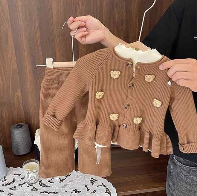 子供服 ニット 秋冬 女の子 レトロ かわいい ケーブルニット セーター ニットパンツ セットアップ 4,391円