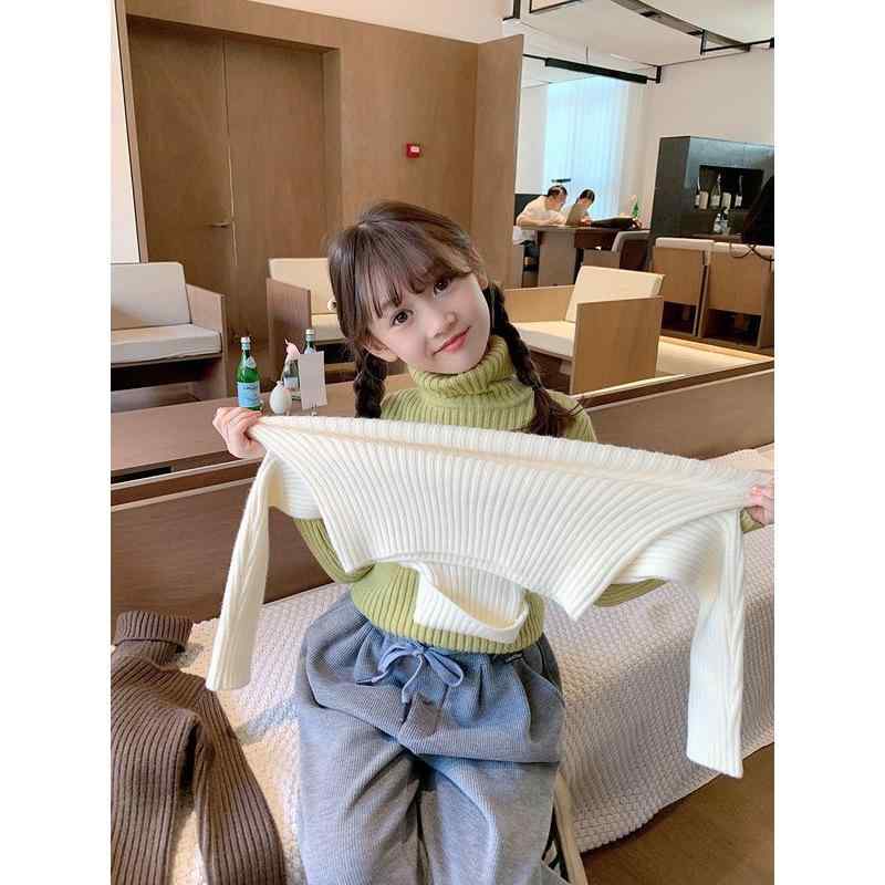 ニット・セーター キッズ 子供服 女の子 女児 男の子 男児 ハイネック トップス カットソー 裏起毛 秋冬 春秋 普段使い かわいい 90 100 110 120 130 140