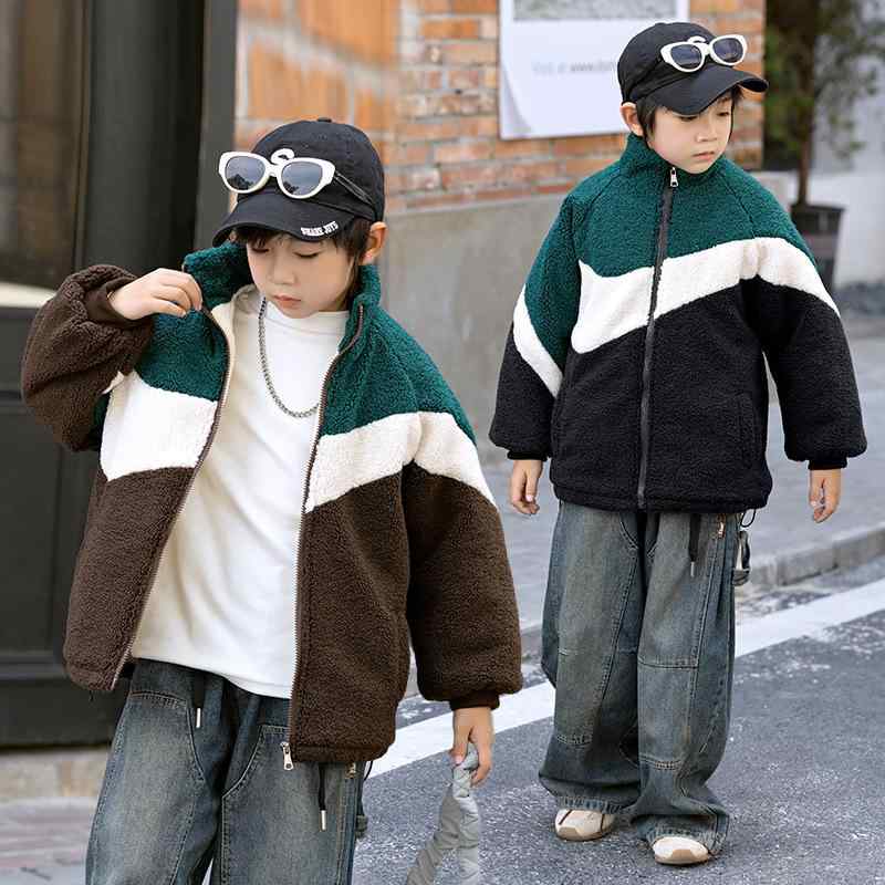 子供服 アウター 男の子 裏起毛 ボアジャケット 韓国風 おしゃれ かわいい ベビー服 防寒着 厚手 あったか ジャンパー トップス 秋冬