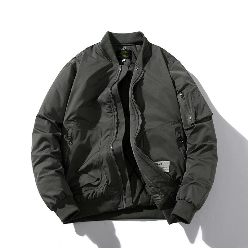 ジャケット 男性用 MA-1 フライトジャケット ミリタリージャケット ブルゾン ジャンパー コットン 防寒 防水 カーキ ブラック系 秋冬|イーマイショップ