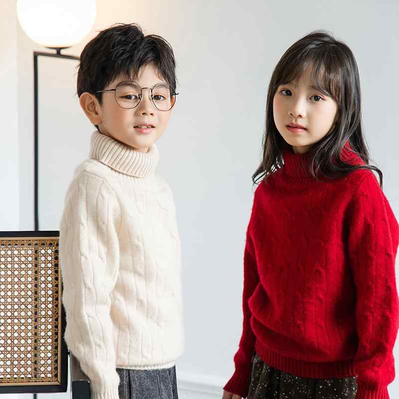 子供服 ニット セーター 秋冬 高品質ウール 厚手 キッズ おしゃれ かわいい プルオーバー タートルネック ケーブル編み トップス カットソー 90cm 100cm 110cm 120cm 130cm 140cm 150cm 160cm 165cm 防｜イーマイショップ