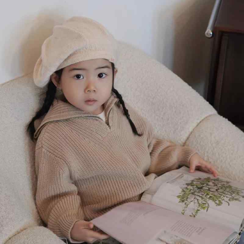 ニット ガールズ 子供服 長袖 セーター 秋冬 トップス 韓国風 カジュアル 女の子 幼児 厚手 防寒 あたたかい 普段着