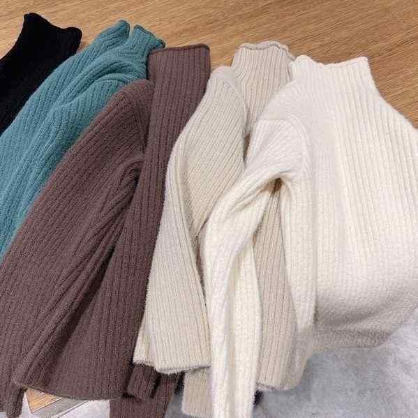 ニット 子供服 男女兼用 裏起毛 セーター タートルネック トップス カットソー プルオーバー 無地 韓国風 かわいい 普段着 遊び着 秋冬 春秋 90cm 100cm 110cm 120cm 130cm 140cm