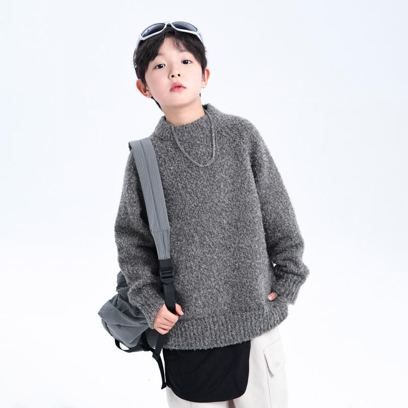 ニット キッズ 男の子 ハイネック セーター 秋冬 厚手 リブニット あったか 伸縮性 チクチクしない