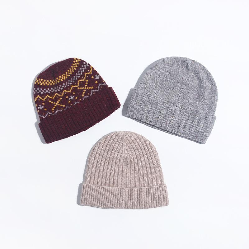 編み物帽 もの言う花 キッズ ちびっ子用 秋冬 防寒 絨毛 カシミール混 あったか 愛くるしい お坊っちゃん お嬢さん ベージュ 薄墨色 ブドウ酒赤いこと