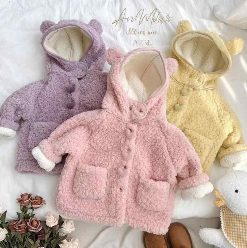 子供服 アウター 女の子 冬 裏起毛 ボアコート フード付き ジャケット かわいい 上着 ガールズ ピンク系 パープル イエロー ホワイト 90 100 110 120 130 140