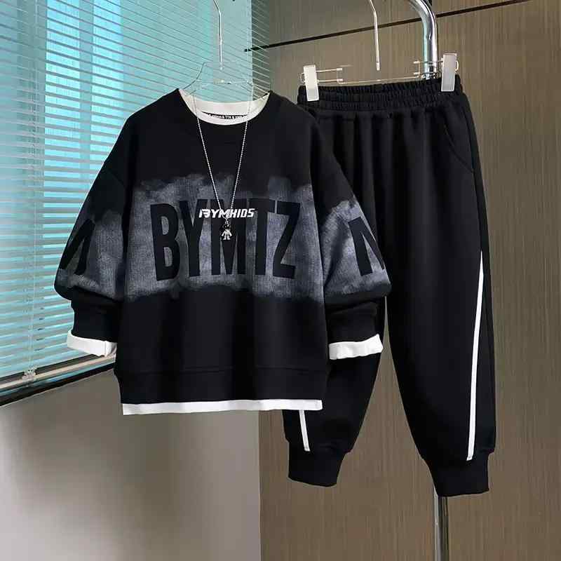 キッズ スウェット セットアップ 男の子 春秋 ジャージ 上下セット 子供服 ボーイズ スポーツウェア 部屋着 普段着 長袖 長ズボン グレー ブルー
