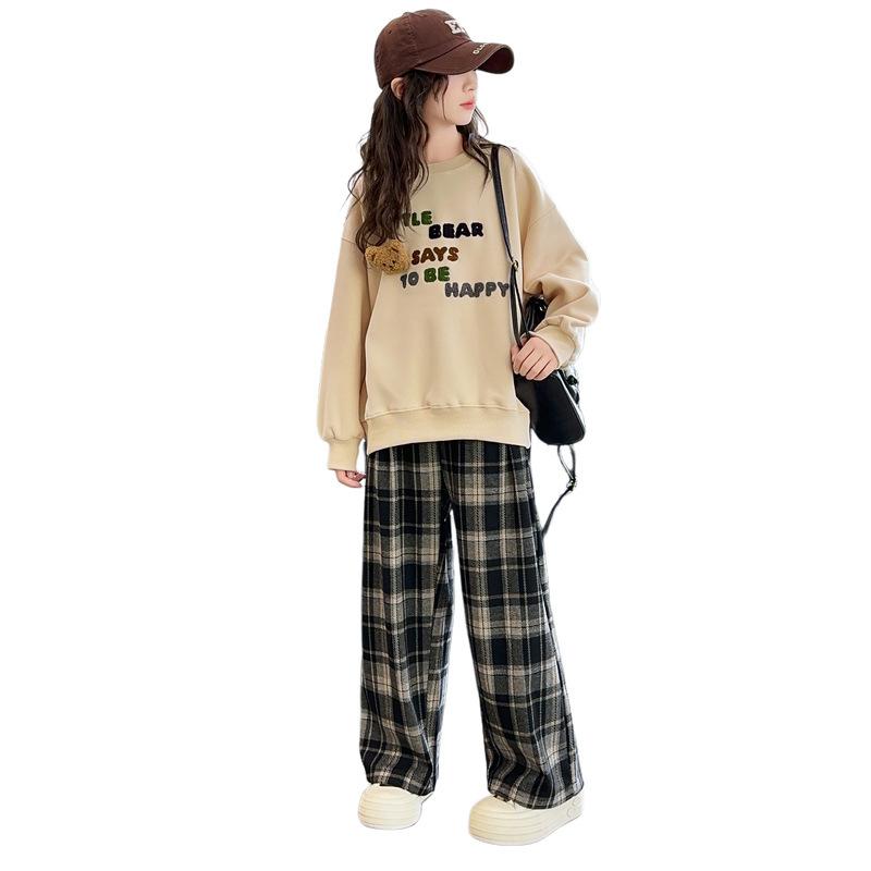 子供用 スウェット セットアップ 秋冬 女児 裏起毛 トレーナー パンツ 上下 2点セット 女の子 かわいい カジュアル 普段使い 部屋着 ブラック系