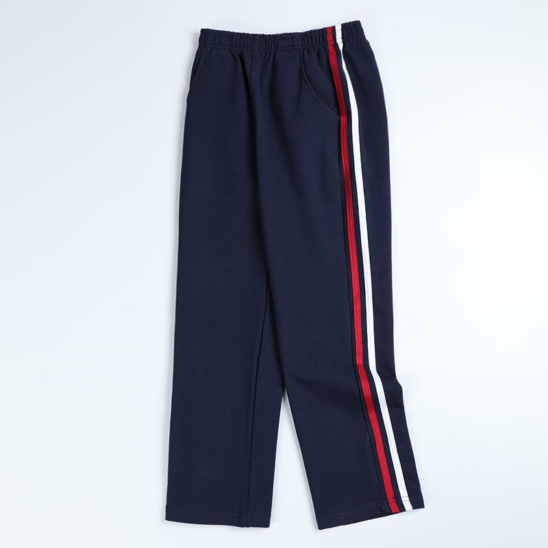 子供服 スクールパンツ ジャージ 男女兼用 ロングパンツ 春秋 冬 紺 白 ライン入り 運動着 通学着 110cm～180cm 綿