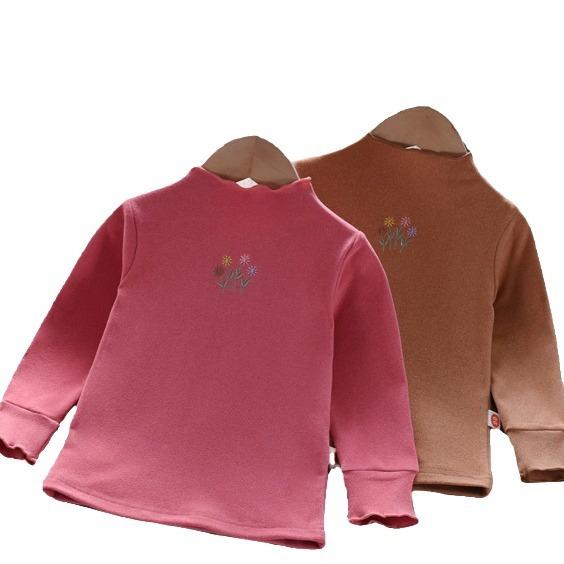 Tシャツ キッズ 子供服 女の子 長袖Tシャツ カットソー 綿100% ハイネック 無地 春秋 冬 90 100 110 120 130 140 保温 普段使い かわいい 幼稚園 保育園