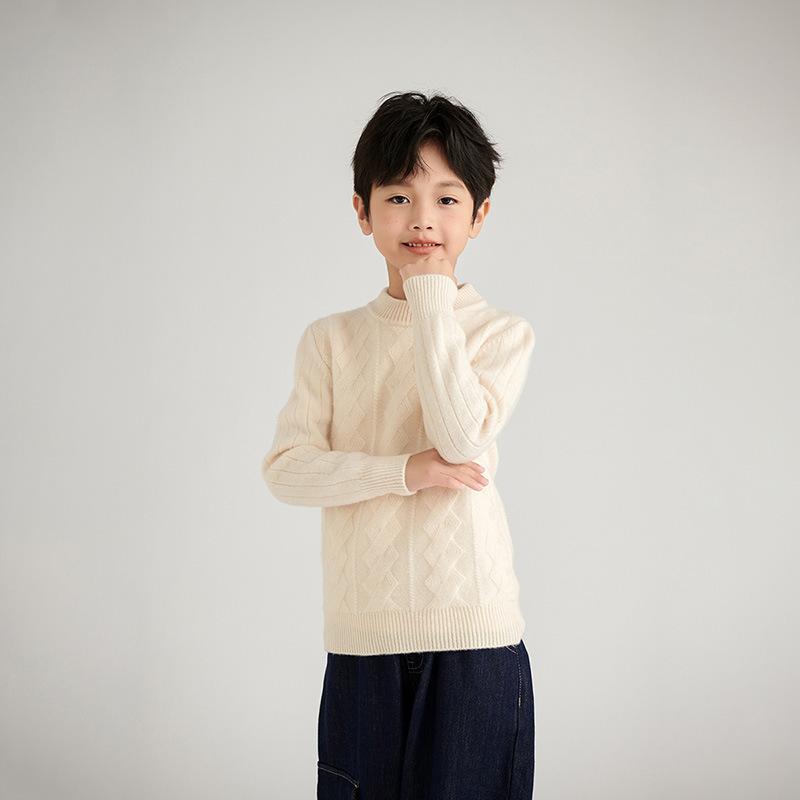 赤ちゃん服 編み物 朦々たる ピュアウール スウェーター 愛くるしい 韓国風 トップス 毛糸100％ 有線テレビ編み 長袖 ティーシャツ 真っただ中首っ玉 秋冬 サクラ色 ベージュ 赤いこと 薄墨色 100珊 110珊 120珊 130珊 140珊 150珊 16