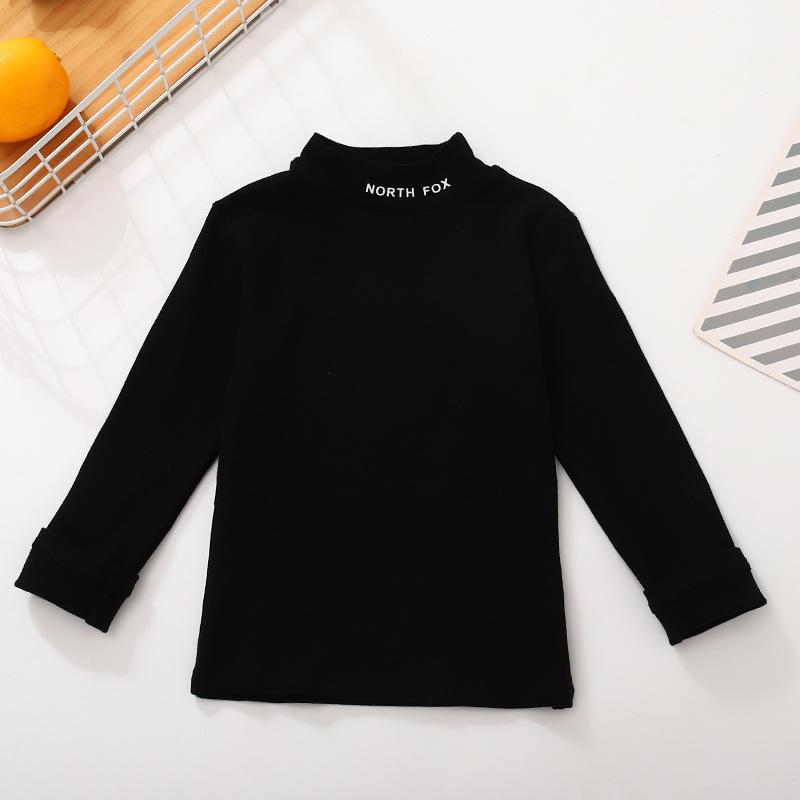 子供用Tシャツ 高めネック 男児 女児 長袖 トップス 春秋冬 綿100% インナーシャツ カットソー 90cm 100cm 110cm 120cm 130cm 140cm 150cm 160cm 杏色 白色 黒色 黄色 灰色 コーヒー色 橙色 紫色 ピ