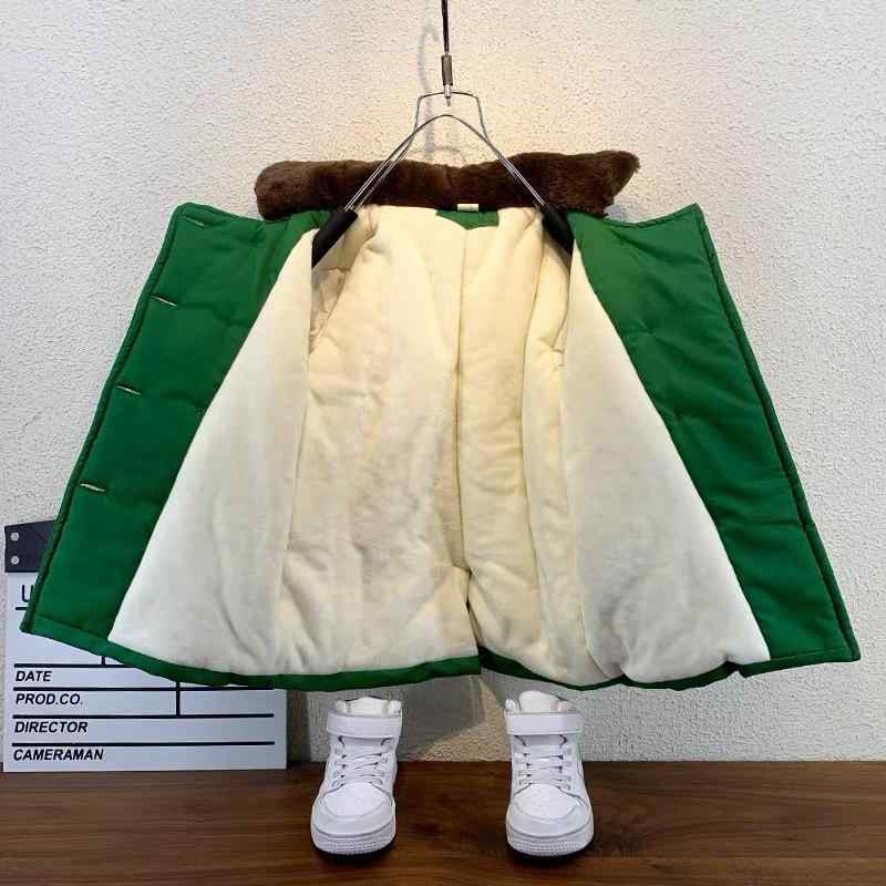 子供服 男の子 中綿入りジャケット ミリタリーグリーン コート 裏起毛 秋冬 防寒 普段使い 95%綿