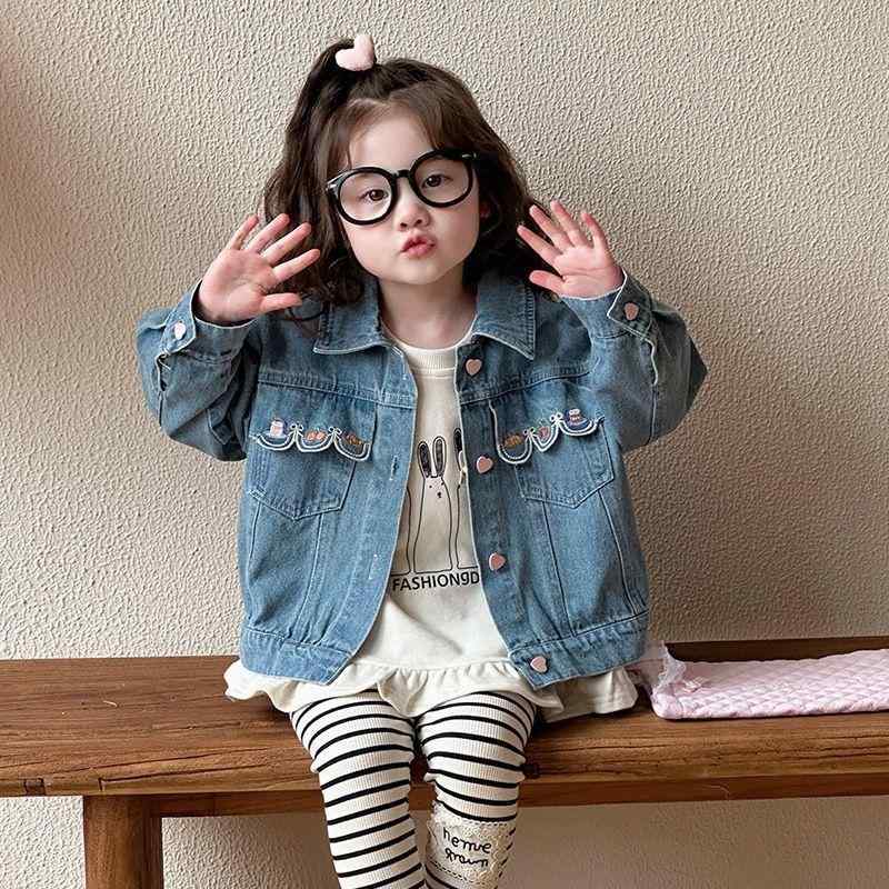 子供服 ジャケット 女の子 デニムジャケット 春秋 ブルゾン 韓国風 アウター トップス かわいい おしゃれ ガールズ ベビー服 80 90 100 110 120 130