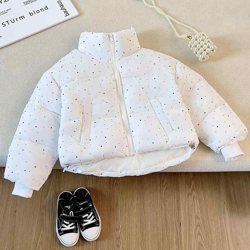 子供服 ガールズ ダウン風ジャケット 冬季 中綿 コート キルティング ジップアップ スタンドカラー あったか アウター 100 110 120 130 140 150 160 170