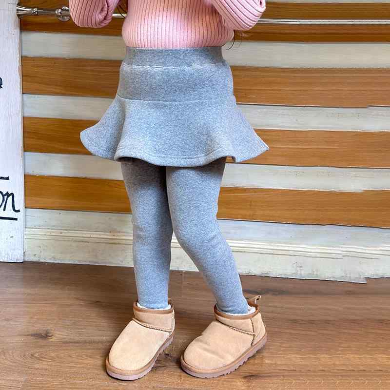 スカート キッズ 女の子 裏起毛 ズボン パンツ付きスカート 冬 暖かい スパッツ付きスカート レギンス付きスカート グレー系 黒 90cm 100cm 110cm 120cm 130cm 140cm 150cm 160cm