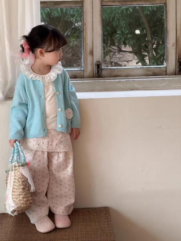 キッズ 服 セットアップ 春秋 女の子 3点セット 羊毛 カーディガン トップス パンツ かわいい おしゃれ ガールズ 子供 服