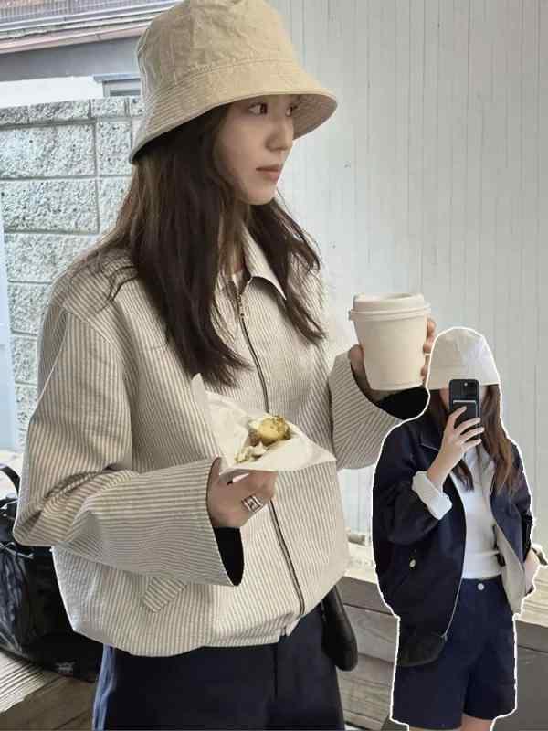 レディース 上衣 春夏 綿織物 原料品 条紋 柄 翻領 青写真 長袖 濫りがわしい 填まる 並み並み 奥ふかさ 決まり切った 丈 ファスナー 襟元 衣嚢 付き添い人 日韓 表現スタイル 韓国風 東大門 流行り 軽さ 好いたらしい 普段使い走り 通い 相応う 白いこと うつり変わり ダブル