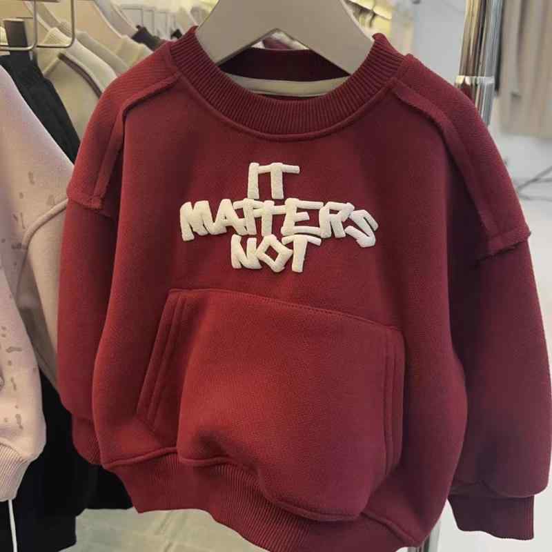 子供服 スウェット 秋冬用 裏起毛 厚手 トレーナー 男の子 ベビー服 おしゃれ 普段使い トップス ワインレッド