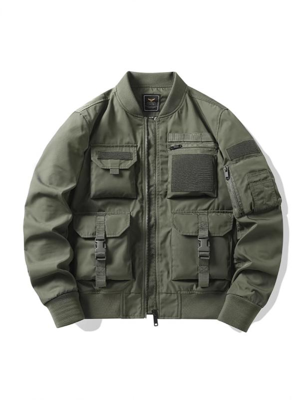 フライトジャケット メンズ 男性用 アメリカン レトロ 野球服 ワーク 多ポケット 機能性 防風 防水 アウター ジャンパー ブルゾン|イーマイショップ