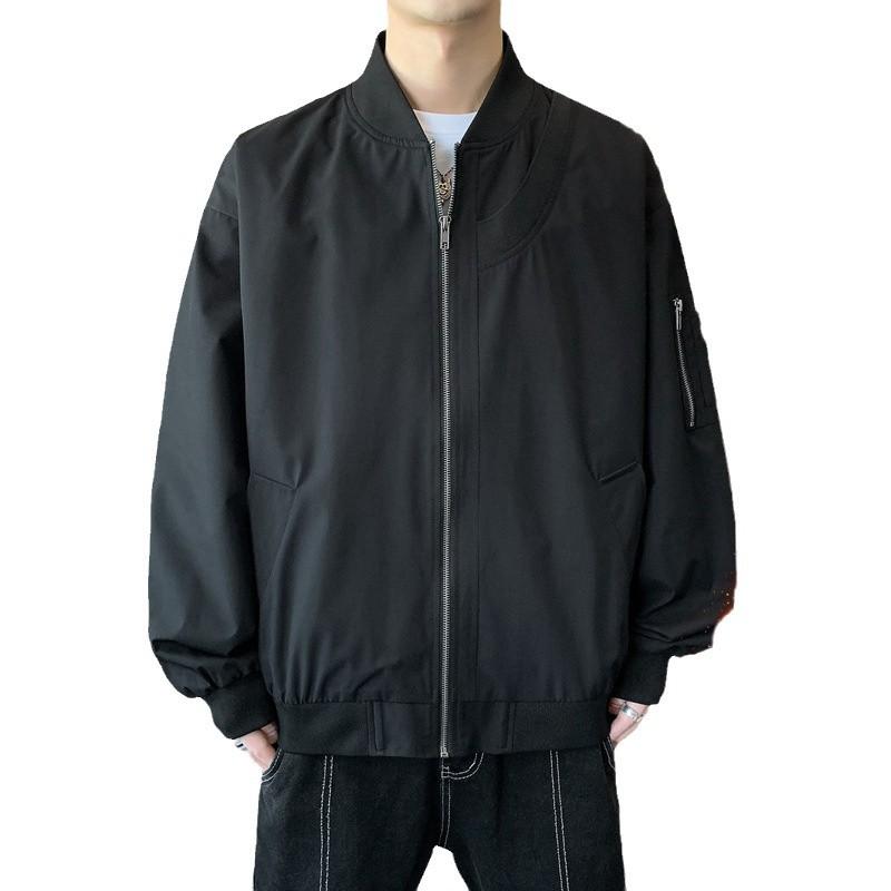 ジャケット 男性用 ブルゾン 秋冬 中綿 ポリエステル 厚手 暖かい ゆったりめ 無地 ブラック カーキ ベージュ 7,414円
