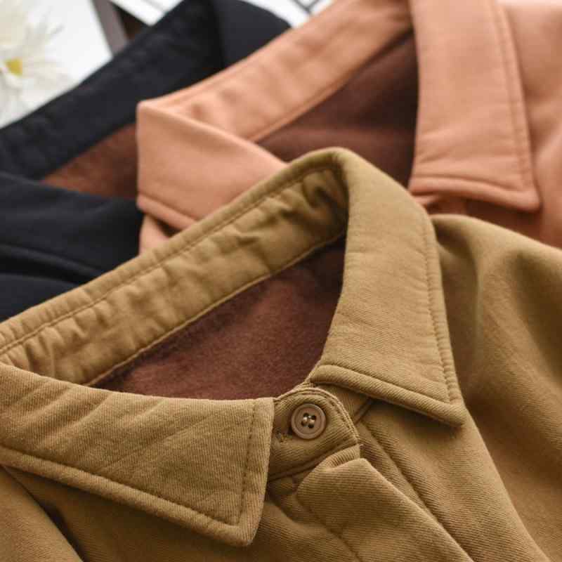 シャツ レディース 長袖 厚手 裏起毛 保温 ブラウス ゆったり ネルシャツ風 POLO襟 トップス 秋冬 普段使い 通勤 オフィス テレワーク ポリエステル