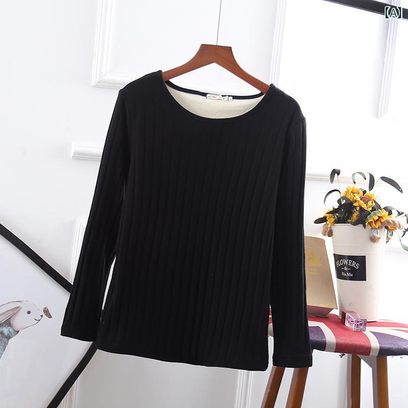 Tシャツ レディース 秋冬 裏起毛 長袖 カットソー スリム 大きいサイズ トップス ラウンドネック 無地 切り替え あったか 暖か 通勤 オフィス カジュアル ブラック グレー ピンク系 ワインレッド ベージュ 綿 4,662円