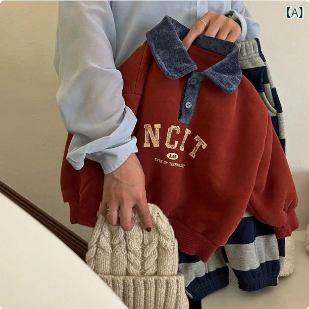 キッズ トレーナー 男の子 裏起毛 クリスマス 赤色 子供 トップス 秋冬 厚手 暖かい 襟付き
