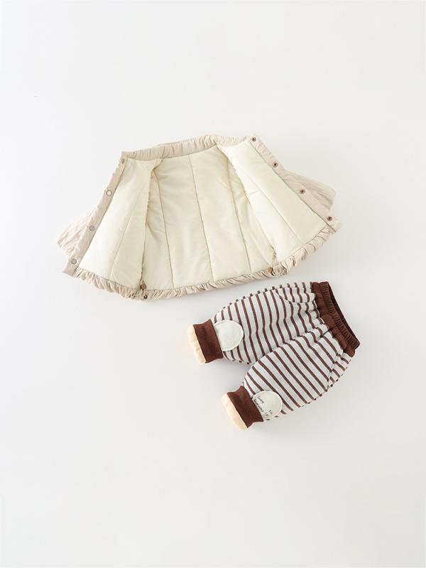 子供服 ベビー服 冬物 裏起毛 厚手 上下セット 乳幼児 男の子 カートゥーン 普段着 外出着