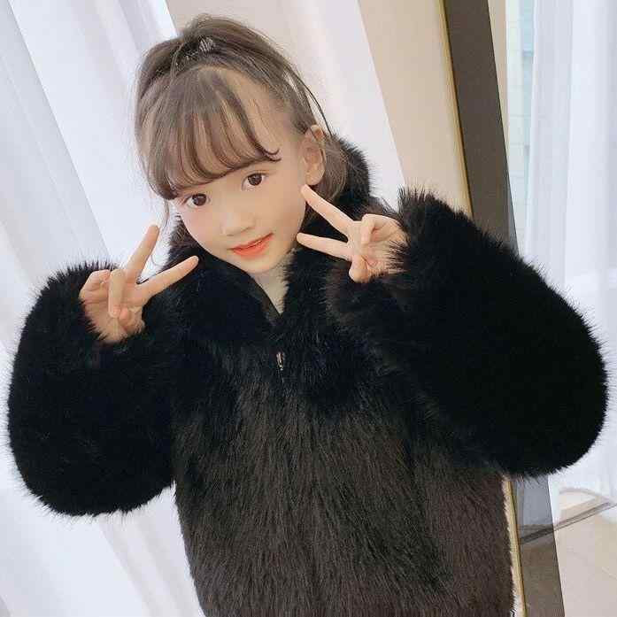 子供服 毛皮コート 女の子 アウター 秋冬 長袖 黒 フェイクファー ジャケット 90 100 110 120 130 140 150cm