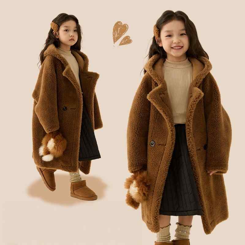 コート キッズ 女の子 中大童 フェイクファー 裏ボア 秋冬 アウター 防寒 あったか フード付き 子供服 ベージュ 140cm 150cm 160cm 170cm