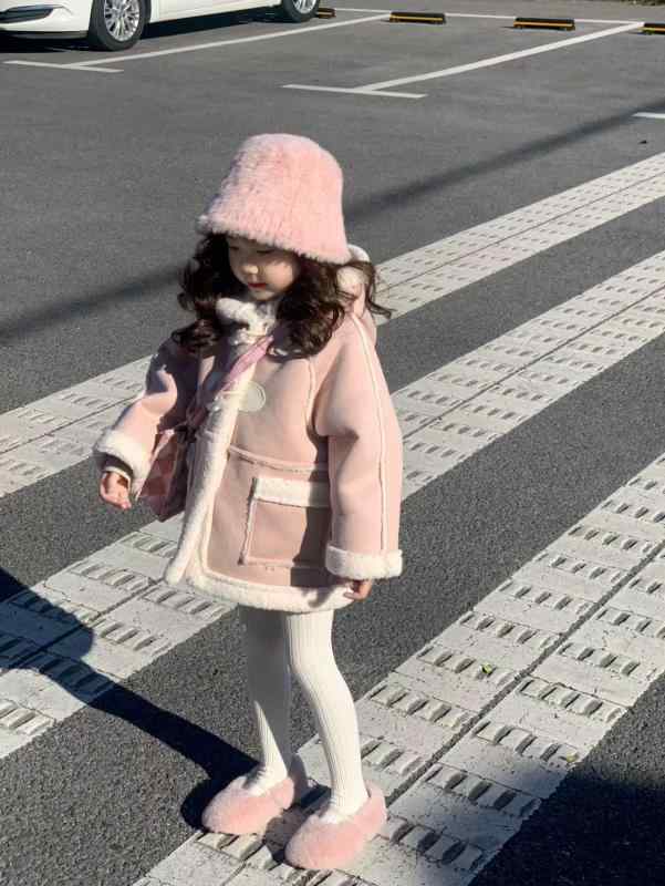 子供服 アウター 女の子 コート 秋冬 フード付き フェイクムートン 羊角トグルボタン ジャケット 3歳 4歳 5歳 6歳 7歳 8歳 防寒 あったか ピンク系 90cm 100cm 110cm 120cm 130cm 140cm