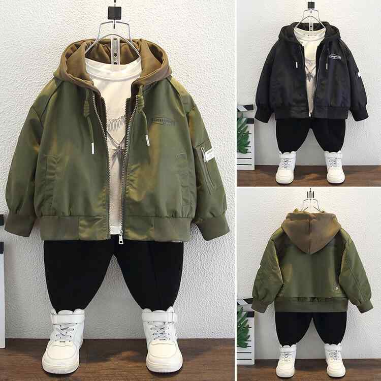 子供服 ジャケット 男の子 野球 アウター 春秋 フード付き ブルゾン おしゃれ かわいい スポーティー カジュアル