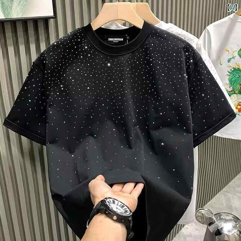 Tシャツ 男性用 コットン トップス 半袖 カットソー スリムフィット ラウンドネック 普段使い ブラック ホワイト 接触冷感 吸湿速乾