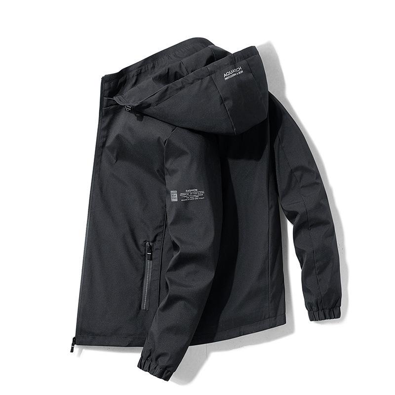 マウンテンパーカー 男性用 防風 アウター 春秋 アウトドア 登山服 ジャンパー 作業服 撥水 ジャケット 大きいサイズ ポリエステル 黒 ブラック グレー 灰色 ブルー 青