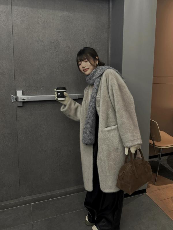 コート レディース Vネック ・委皮草 ゆったり かわいい 韓国風 アウター ジャンパー 日韓 カジュアル スタイル 軽量 あったか 防寒 秋冬 クラシック