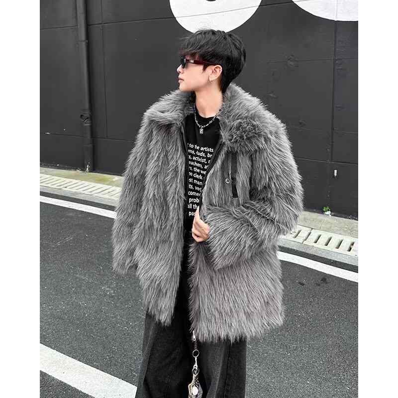 コート メンズ 男性用 フェイクファー ミンクファー ブルゾン ジャケット 厚手 防寒 暖かい 秋冬 普段使い デート｜イーマイショップ