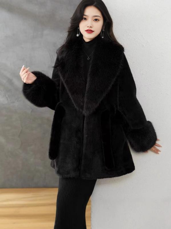 楽天市場】レディース 毛皮コート ファーコート ミンク ダブルカラー