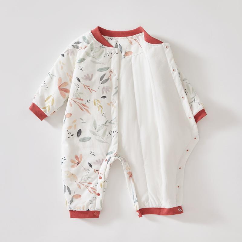 ベビー服 新生児 カバーオール ジャンプスーツ 春秋冬 長袖 綿100% 厚手 あったか かわいい 小鹿 ユニコーン柄 66cm 73cm 80cm 90cm