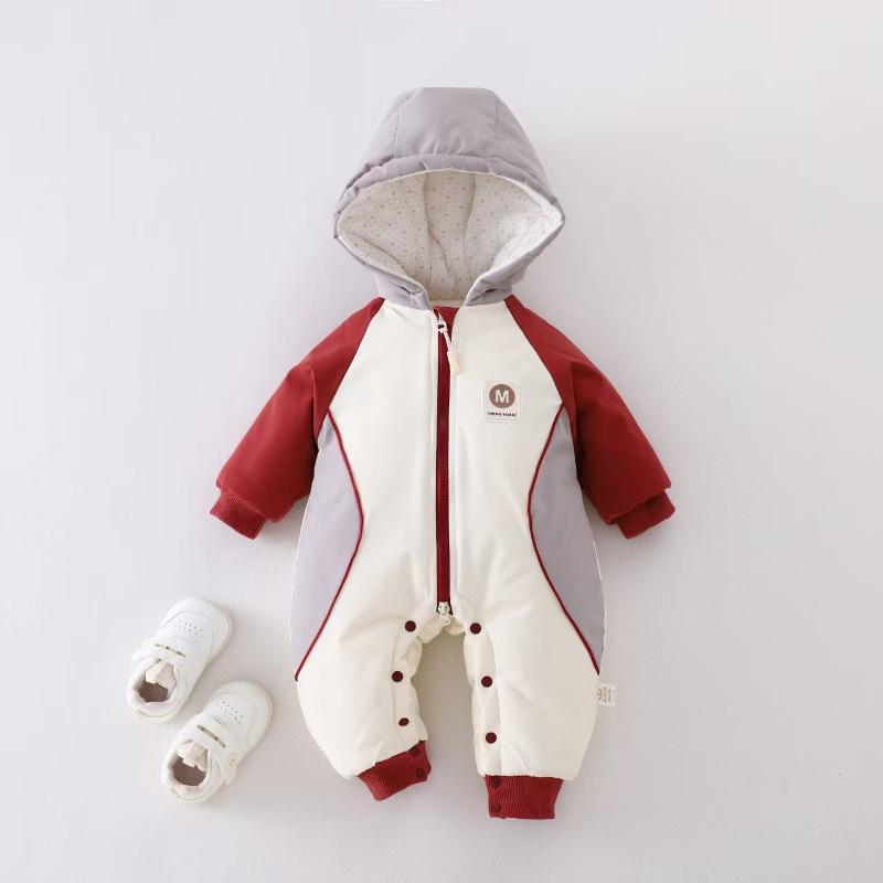 ベビー服・ベビーウェア 秋冬用 防風連体着 厚手 赤ちゃん綿入りジャンプスーツ スポーツ外出着 大 red オレンジ 春芽 green ピンク 暖宝 blue 青 熊宝 beige 6-9斤 9-12斤 12-16斤 16-20斤