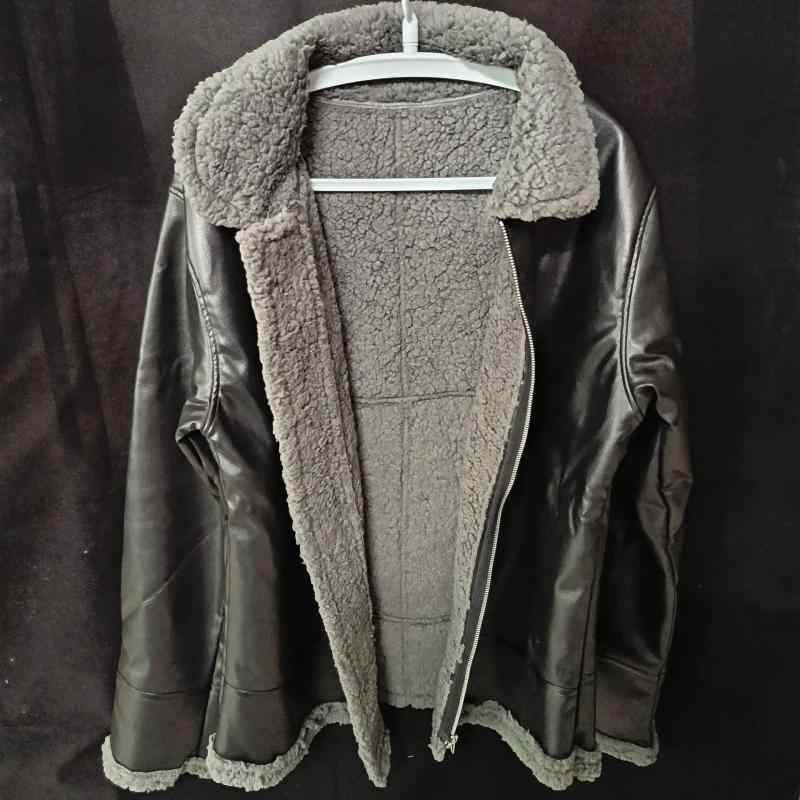 毛皮コート 男性用 PUレザー ジャケット 秋冬 襟付き 中綿入り 防寒 ロック ミリタリー アウター グレー グリーン ブラウン ブラック XS S M L XL 2XL 3XL 4XL 5XL