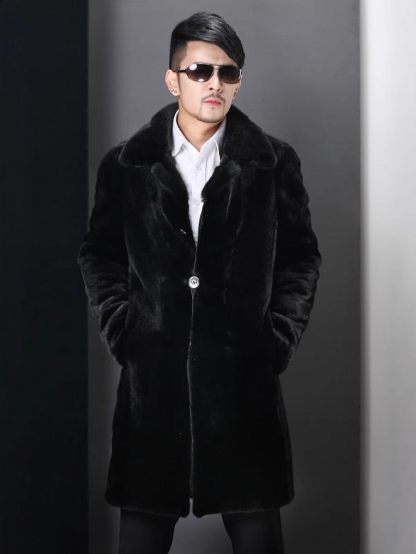 メンズ 毛皮コート ファーコート ミンク ロング丈 紳士服 アウター 秋冬 防寒 あったか ビジネス カジュアル 男性用 S M L XL XXL XXXL｜イーマイショップ