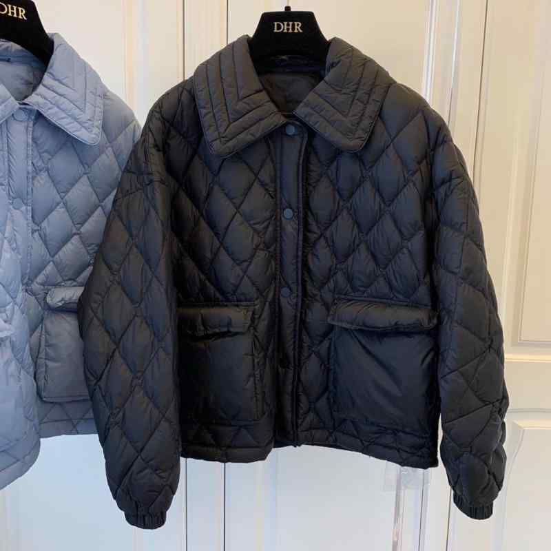 綿服 レディース 菱形 キルティング ジャケット アウター 秋冬 あったか 中綿 ポリエステル ブラック 通勤着