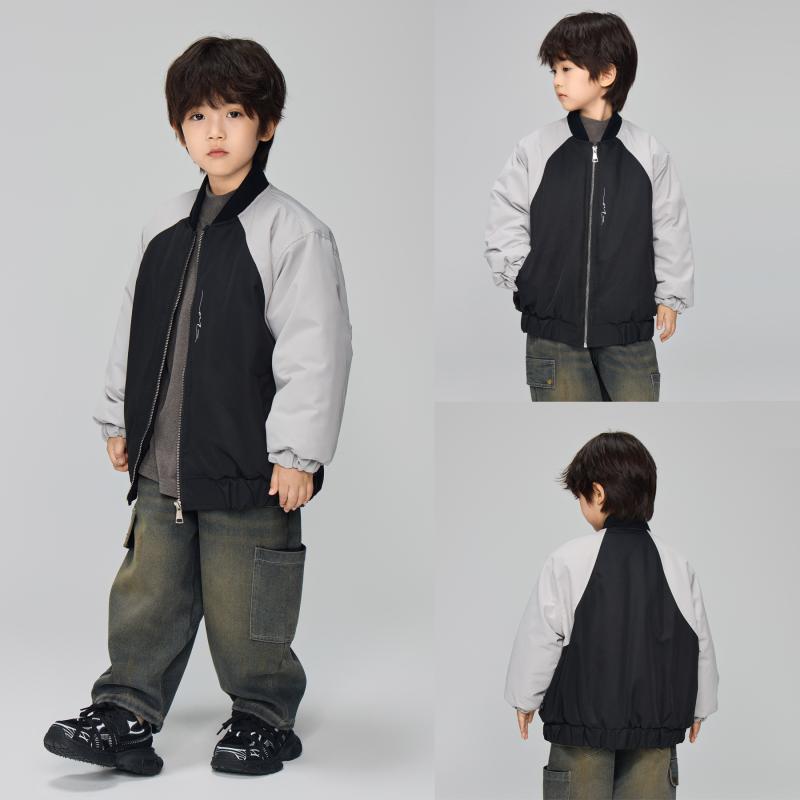 子供服 アウター 男の子 中綿入り 野球 ジャケット 厚手 防寒 カラフル(x3)