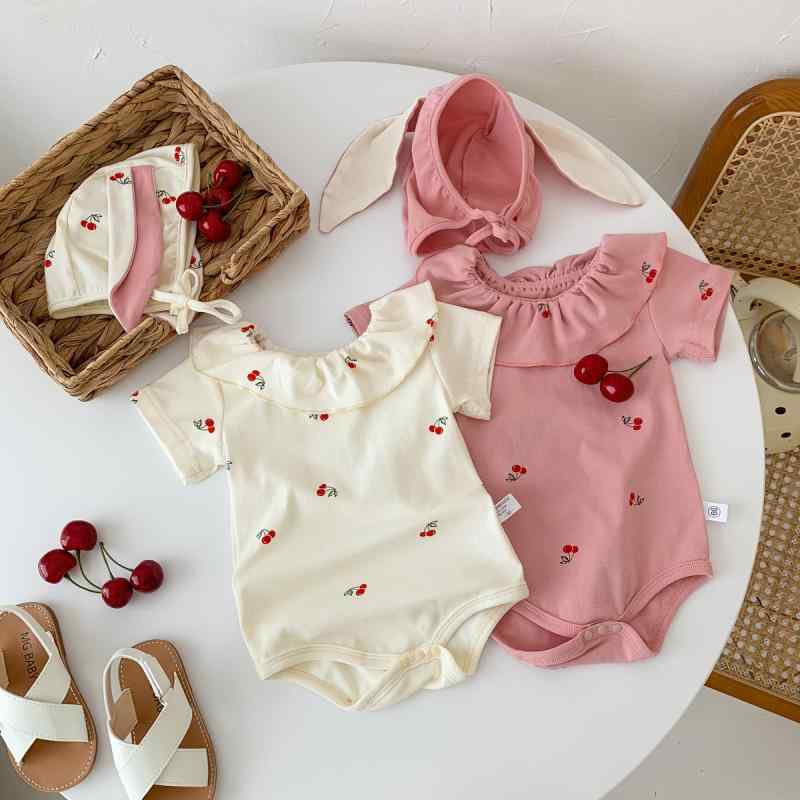 ベビー服 女の子 ロンパース カバーオール 新生児 薄手 半袖 コットン 綿 プリンセス 満月 サマー ベージュ ピンク系 かわいい