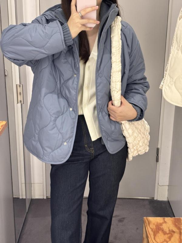 ジャケット レディース キルティングジャケット 菱形模様 フード付き 暖かい 冬物 厚手 アウター ジャンパー ゆったり アイボリー