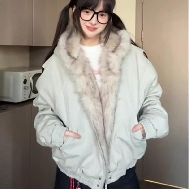 上衣 レディース 水洗いする キャンヴァス ボア ボンネット付き添い人 綿服 冬 生あたたかい ゆったり 薄墨色 黒いこと系
