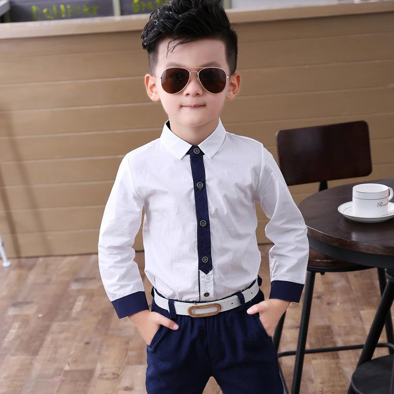 子供服 男の子 長袖シャツ 春秋物 イングランド風 キッズ 付け襟付き ベビーシャツ コットン