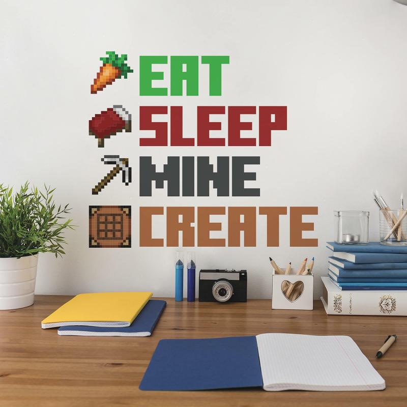 RoomMates Minecraft ジャイアントピールアンドスティックウォールデカール