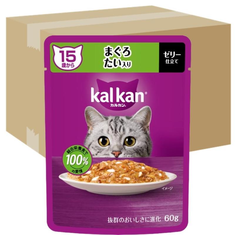 カルカン パウチ 15歳から 60g×12袋 まぐろ たい入り シニア 高齢期 ウェットフード キャットフード 総合栄養食 水分補給 毎日食べることを考えたウェット 猫 kal kan